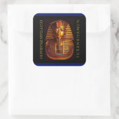 Ancient Egyptian King Tutankhamun Gold Burial Mask スクエアシール (バッグ)