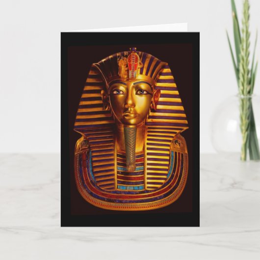 Ancient Egyptian King Tutankhamun Gold Burial Mask ノートカード (正面)