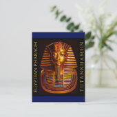 Ancient Egyptian King Tutankhamun Gold Burial Mask ポストカード (スタンド正面)
