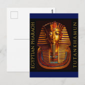 Ancient Egyptian King Tutankhamun Gold Burial Mask ポストカード (正面/裏面)