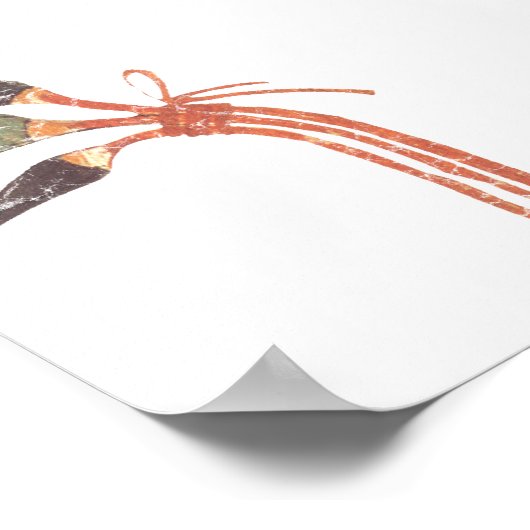 Ancient Egyptian Lotus Flower & Buds ポスター (角)