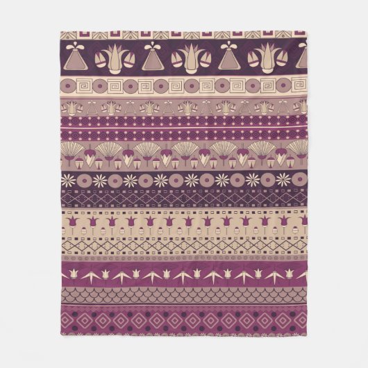 Ancient Egyptian ornament Tribal seamless pattern. フリースブランケット (正面)