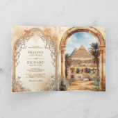 Ancient Egyptian Pyramids Arch All in One Wedding 招待状 (内部)