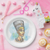 Ancient Egyptian Queen Nefertiti Bust Sketch ペーパープレート (パーティー)