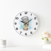 Ancient Egyptian Queen Nefertiti Bust Sketch ラージ壁時計 (ホーム)