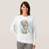 Ancient Egyptian Queen Nefertiti Bust Sketch Tシャツ (正面フル)