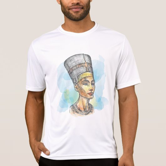 Ancient Egyptian Queen Nefertiti Bust Sketch Tシャツ (正面)