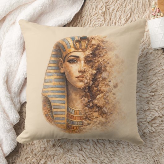 Ancient Egyptian Queen Throw Pillow クッション (ブランケット)