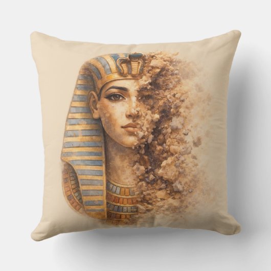 Ancient Egyptian Queen Throw Pillow クッション (裏面)