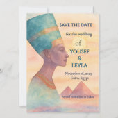 Ancient Egyptian Regal Nefertiti Save-Date card (正面)