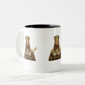 Ancient Egyptian Royalty Mug – Whimsical Pharaoh D ツートーンマグカップ (正面左)