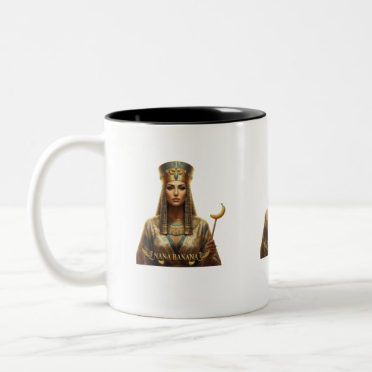 Ancient Egyptian Royalty Mug – Whimsical Pharaoh D ツートーンマグカップ (左)