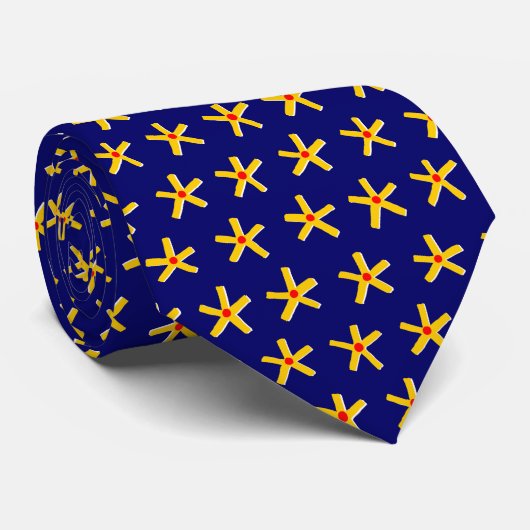 Ancient Egyptian Style Star Pattern V2 - Dark Blue ネクタイ (ロール)