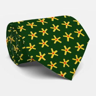 Ancient Egyptian Style Star Pattern V2 - Dk Green ネクタイ