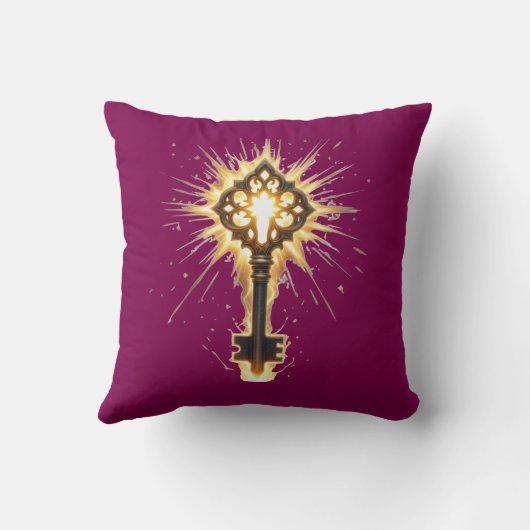 Ancient Fantasy Key with Magical Light – Radiant E クッション (裏面)