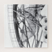 Ancient footbridge pencilart Monochrome ジグソーパズル (縦)