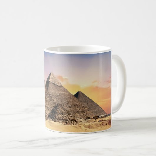 Ancient Giza Pyramids at Sunset - Classic Ceramic  コーヒーマグカップ (正面右)