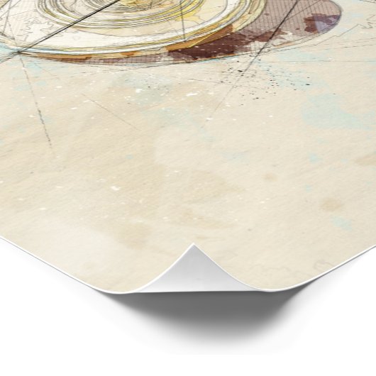 Ancient Greece Athena Statue Sketch Poster  ポスター (コーナー)