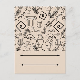 Ancient Greece Line Art Pattern ポストカード