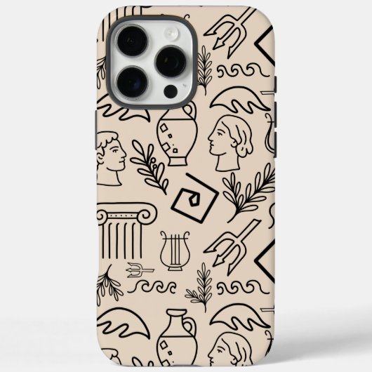 Ancient Greece Line Art Pattern Case-Mate iPhoneケース (裏面)