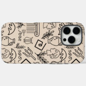 Ancient Greece Line Art Pattern Case-Mate iPhoneケース (裏面 (横))