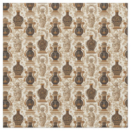 Ancient Greece Toile de Jouy Classic Vases Pattern ファブリック