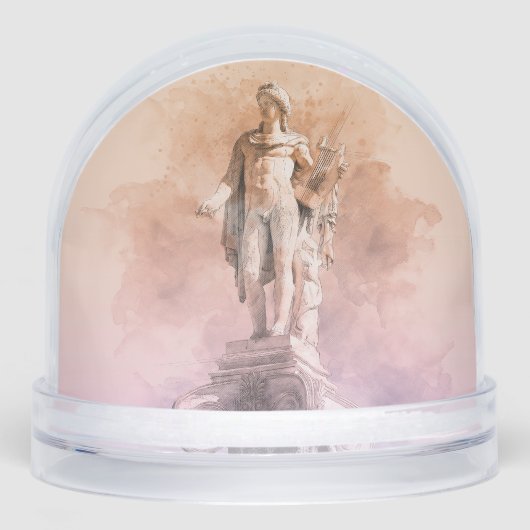 Ancient Greek Apollo Statue Snow Globe – Classical (正面)