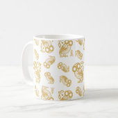 Ancient Greek Athenian Owl Pattern コーヒーマグカップ (正面左)