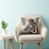 Ancient Greek Mosaic Woman Pillow Home Decor クッション (椅子)