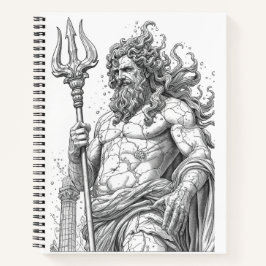Ancient Greek Poseidon Stone Statue Graphic ノートブック