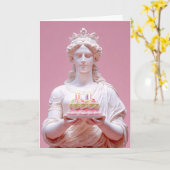 Ancient Greek Statue Funny Birthday Card カード (黄色い花)