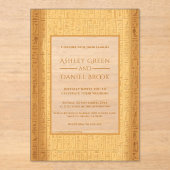 Ancient Hieroglyphic Motifs Egyptian Wedding アクリル招待状 (正面)