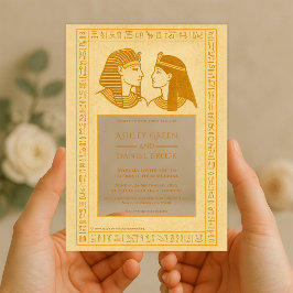 Ancient Hieroglyphs King & Queen Egyptian Wedding アクリル招待状