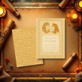 Ancient Hieroglyphs King & Queen Egyptian Wedding 招待状