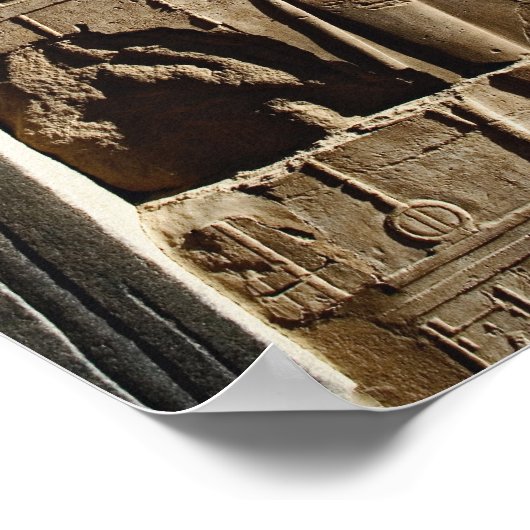 Ancient hieroglyphs on wall, Temple of Karnak, ポスター (角)