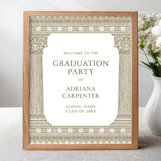 Ancient History graduation party welcome sign ポスター
