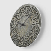 Ancient Infinite Weave Celtic Stone Wall Clock ラージ壁時計 (傾斜)