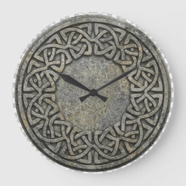 Ancient Infinite Weave Celtic Stone Wall Clock ラージ壁時計