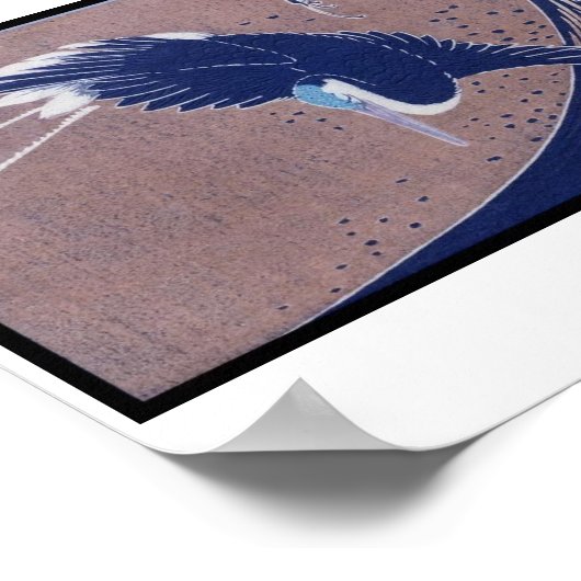 Ancient Japanese Bird Painting, c. 1830's ポスター (角)