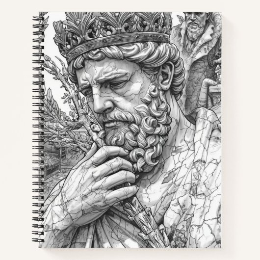 Ancient King Midas Marble Statue - Greek Mythology ノートブック (正面)