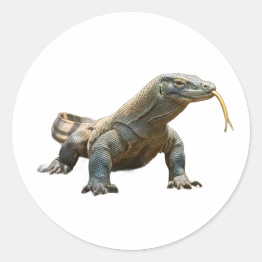 Ancient Komodo Dragon Indonesia Heritage Sticker ラウンドシール (正面)