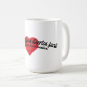 Ancient Latin Inspirational Quote Artistic Heart コーヒーマグカップ (正面右)