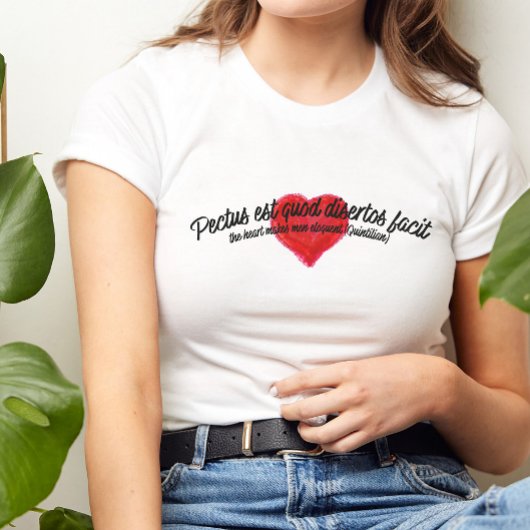 Ancient Latin Inspirational Quote Artistic Heart Tシャツ