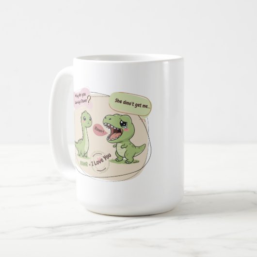 Ancient love language. 🦖☕✨ コーヒーマグカップ (正面左)