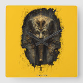 Ancient Malice Egyptian Pharaoh Black スクエア壁時計 (正面)