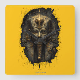 Ancient Malice Egyptian Pharaoh Black スクエア壁時計