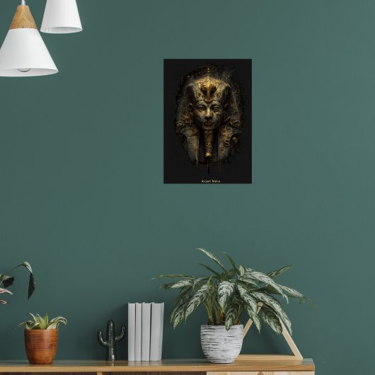 Ancient Malice Egyptian Pharaoh Black ポスター (リビング1)