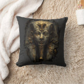 Ancient Malice Egyptian Pharaoh Black Throw Pillow クッション (ブランケット)