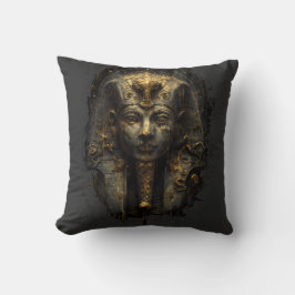 Ancient Malice Egyptian Pharaoh Black Throw Pillow クッション