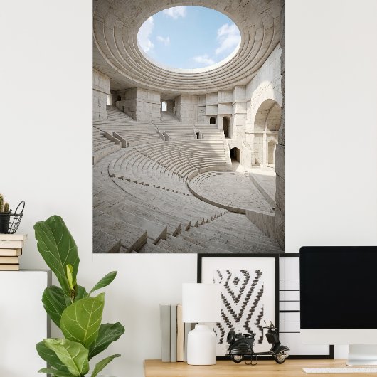 Ancient Marble Amphitheater Sky ポスター (ホームオフィス)